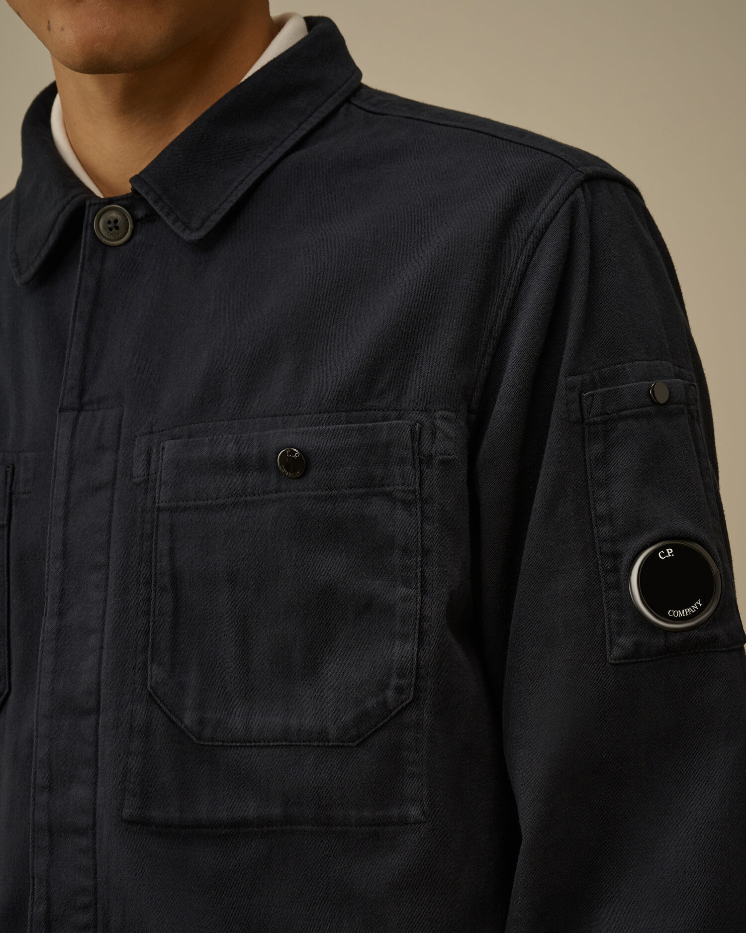 Armored Stretch Satin Lens Button Overshirt - 5