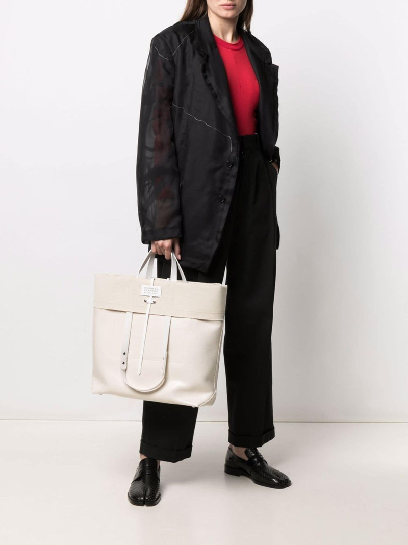 Maison Margiela sheer-panel single-breasted jacket outlook