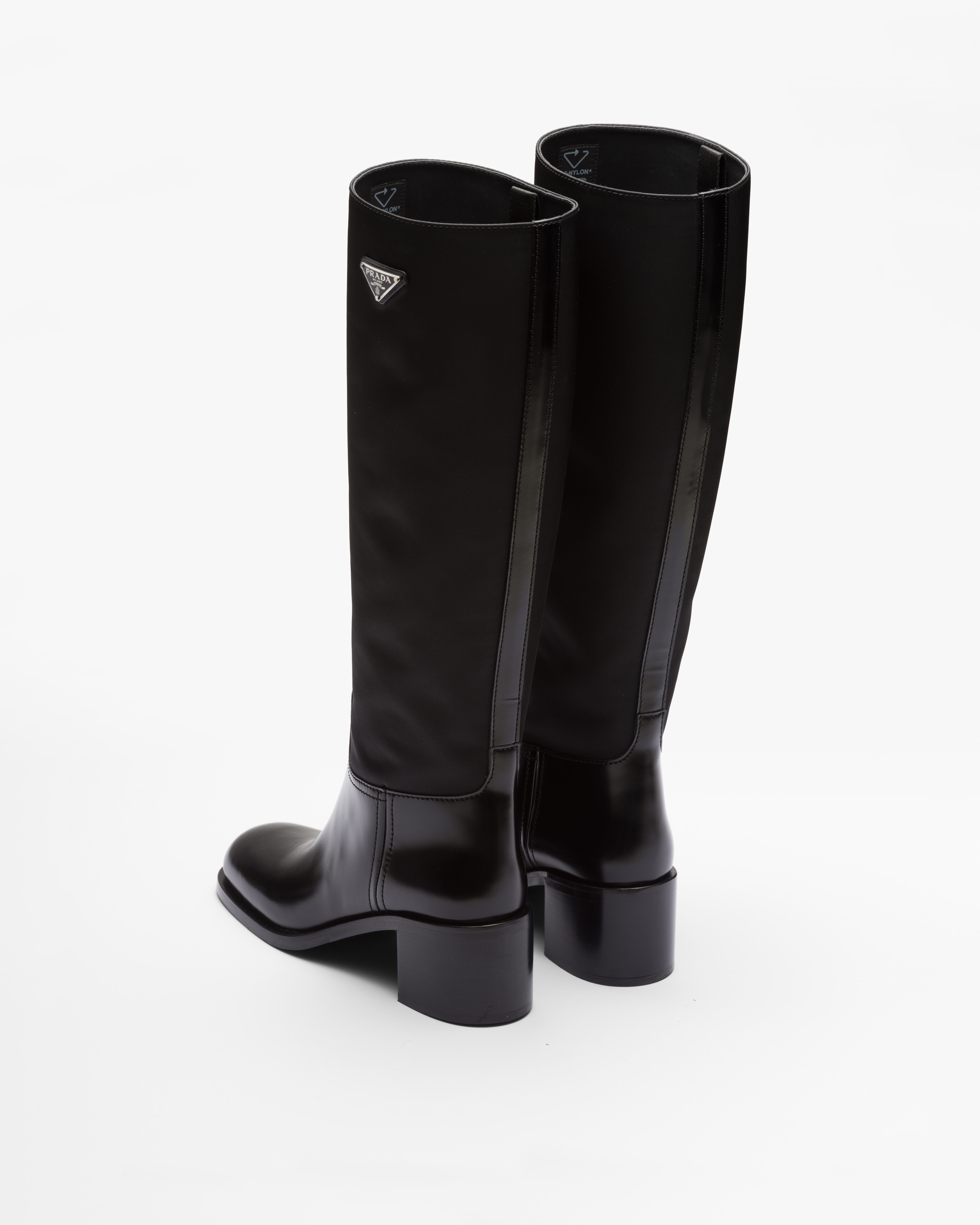 Brushed leather and Re-Nylon boots - 5