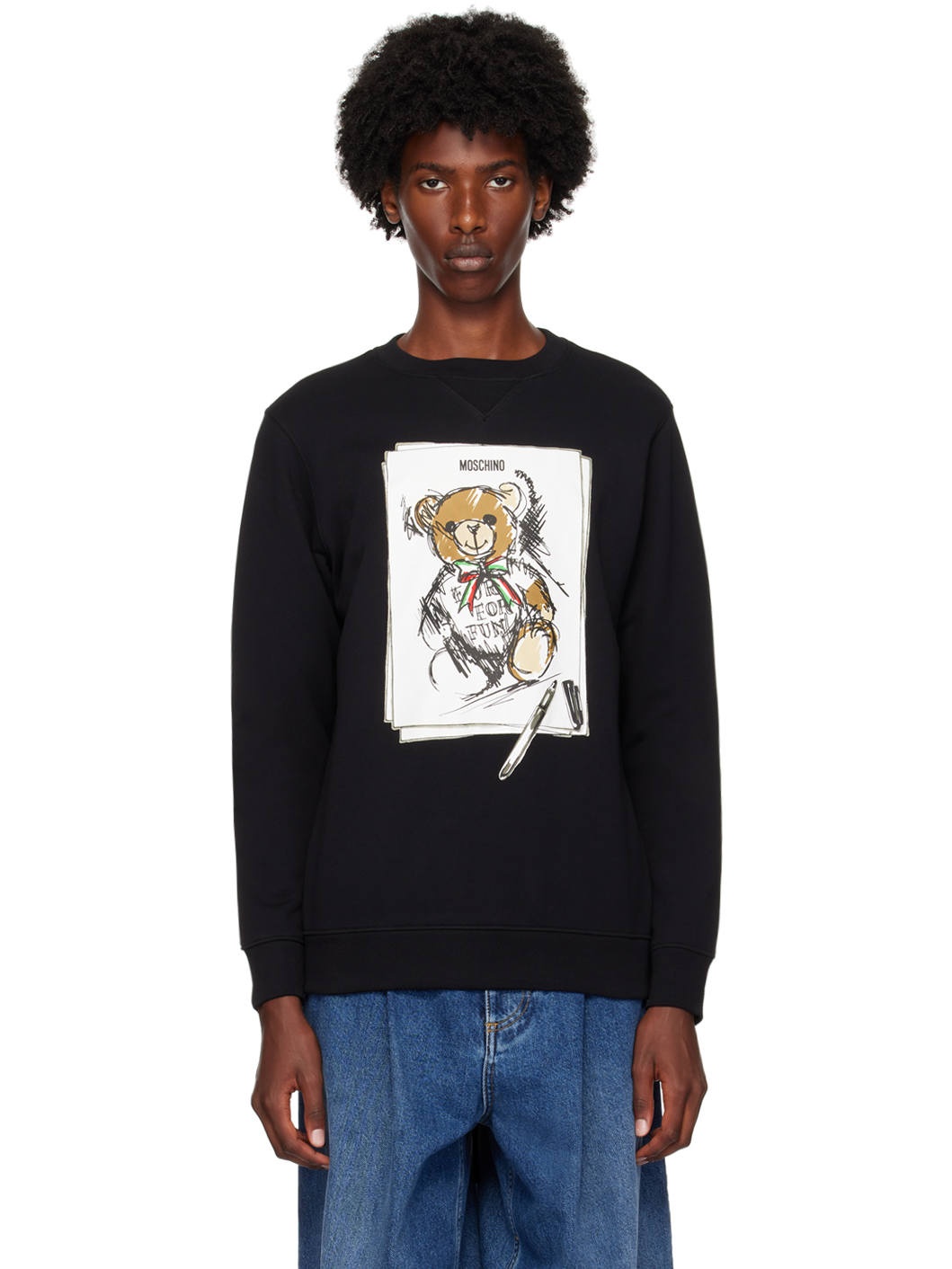 Black Teddy Bear Sweatshirt - 1