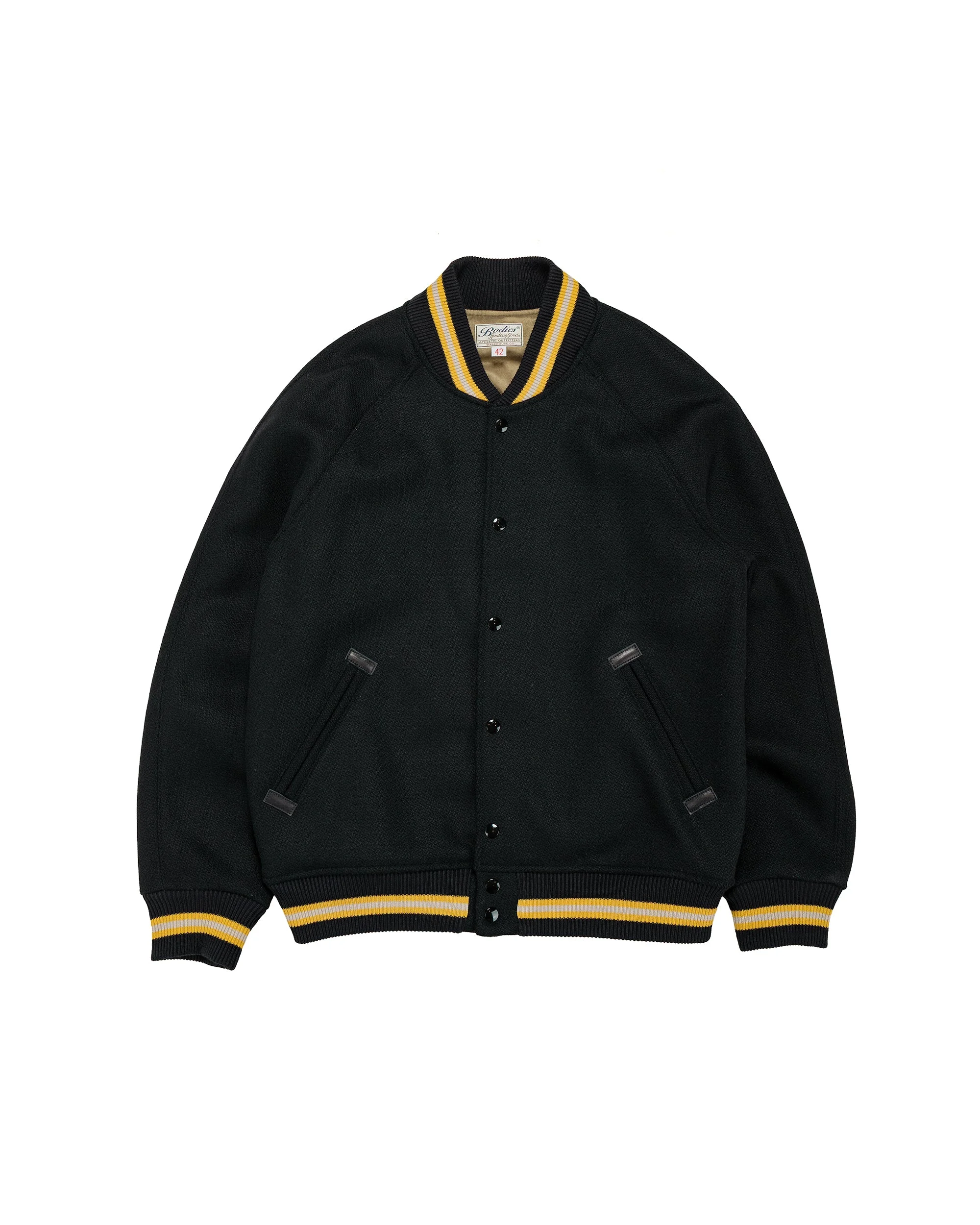 Lot. 2239 1950's Army Varsity Jacket Plain Black - 1