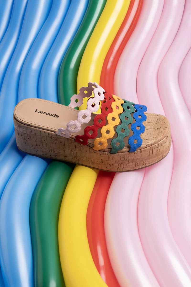 Larroudé Charli Mule In Multicolor Leather outlook