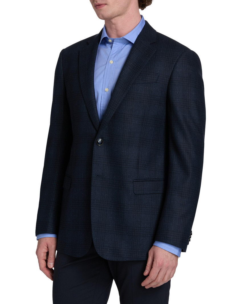 Men's Windowpane Plaid Wool-Blend Sport Coat - Navy 4