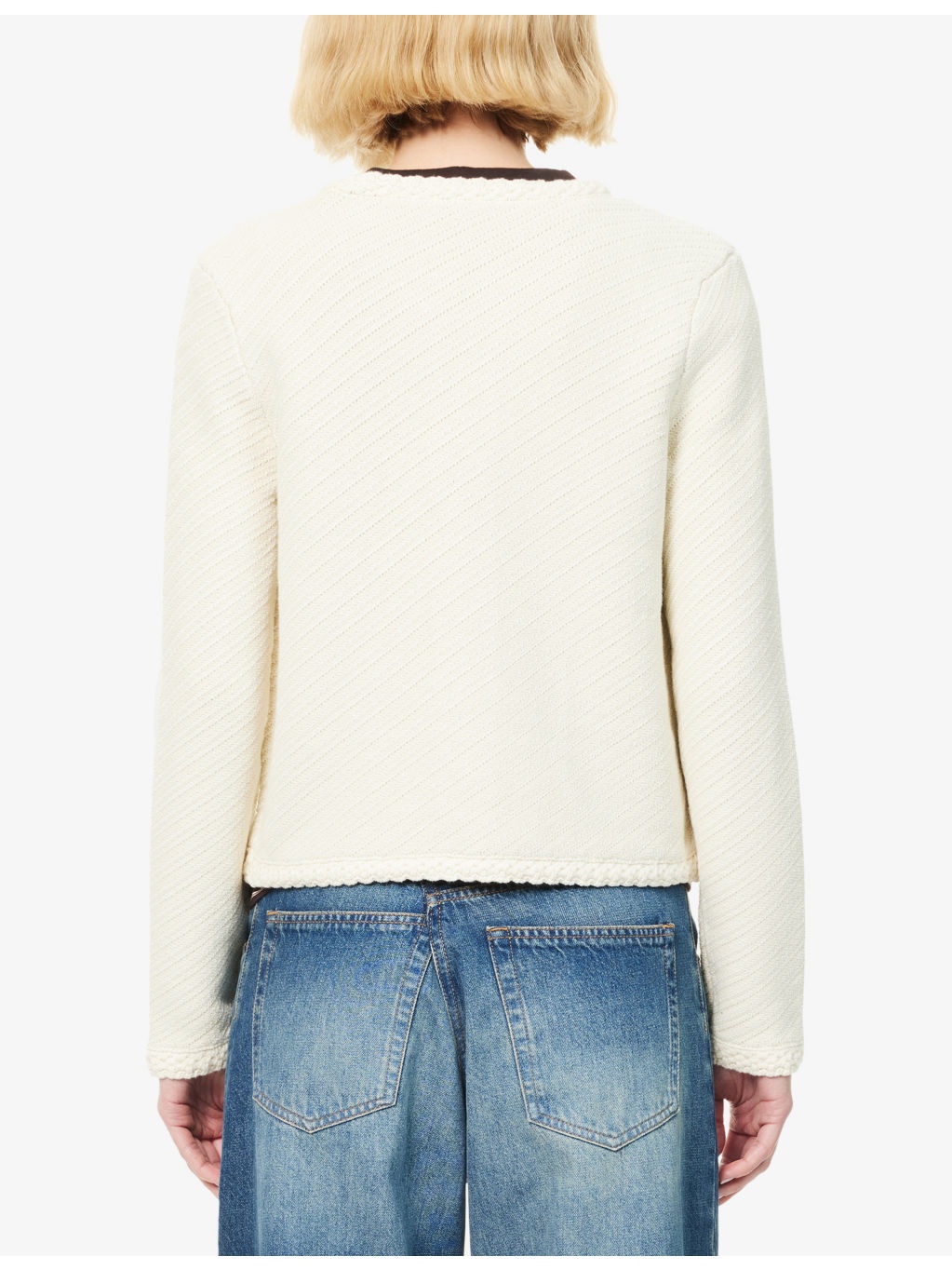 Claire Braided-Trim Cotton-Blend Cardigan - 4