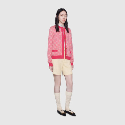 GUCCI GG cotton wool piquet cardigan outlook