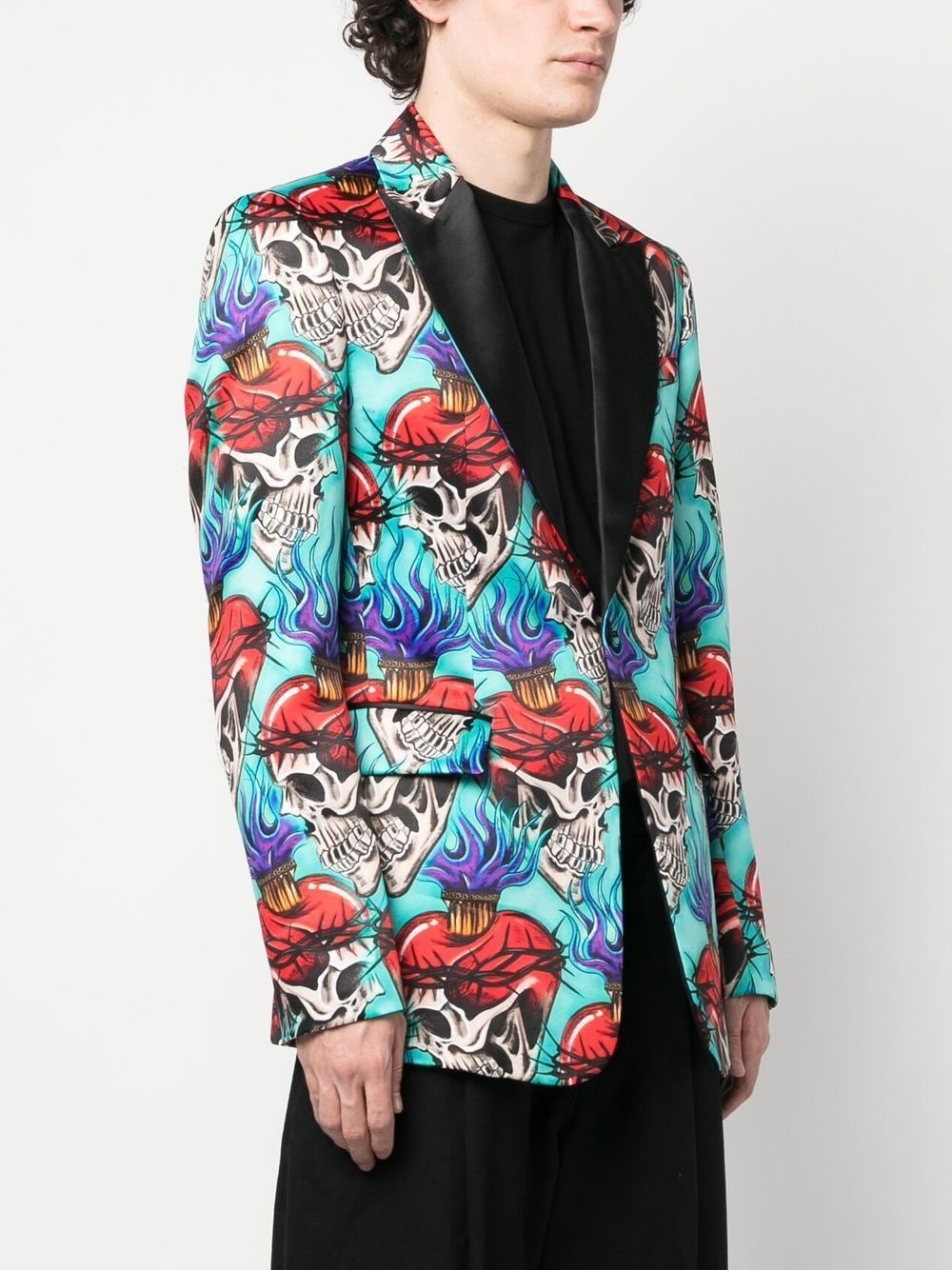 skull-print blazer - 3