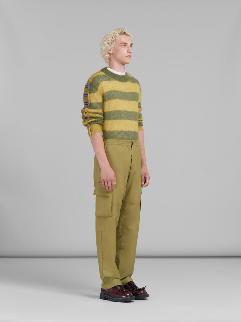 GREEN MOHAIR AND WOOL JUMPER WITH MIXED STRIPES 5