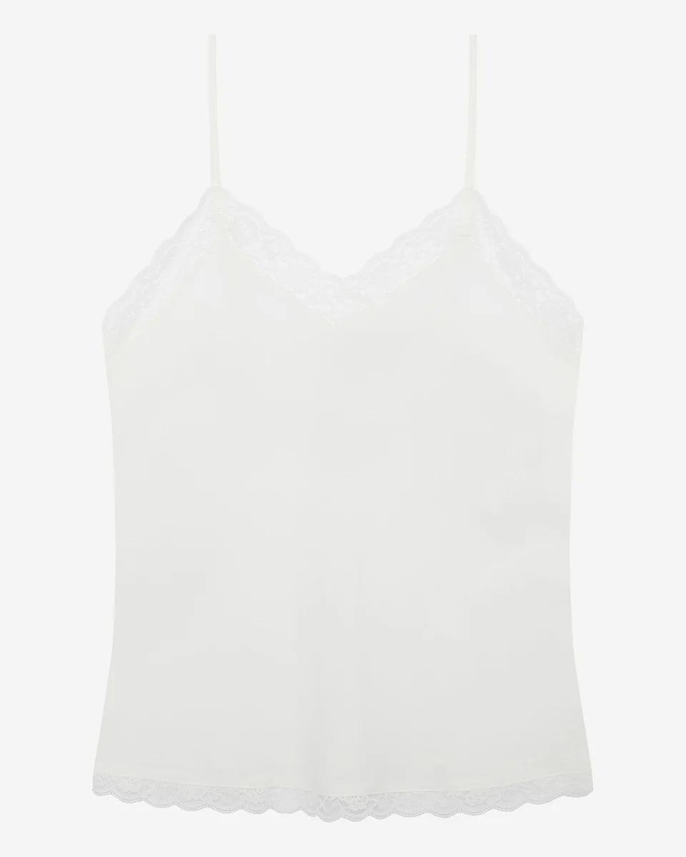 ECRU SILK AND LACE CAMISOLE - 1