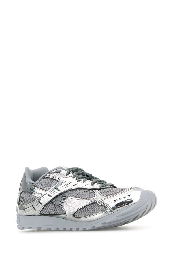 Bottega Veneta Man Silver Mesh And Rubber Orbit Sneakers - 2