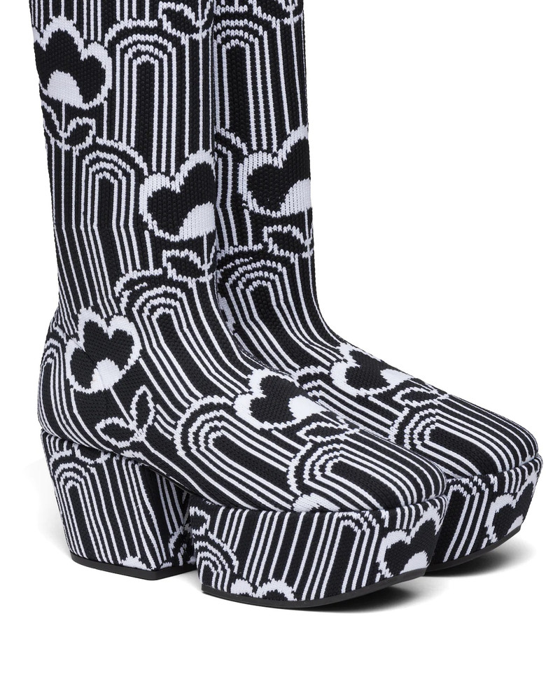 Jacquard knit over-the-knee platform boots 4