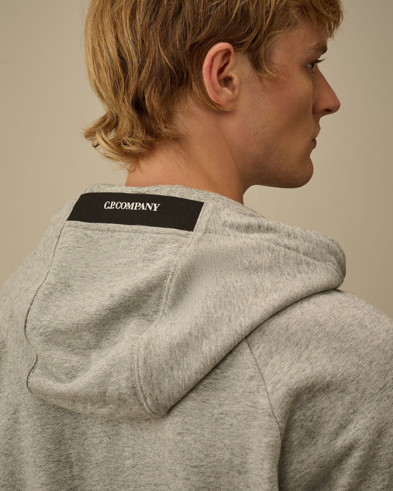 Diagonal Raised Fleece Hooded Full Zip Sweatshirt 5