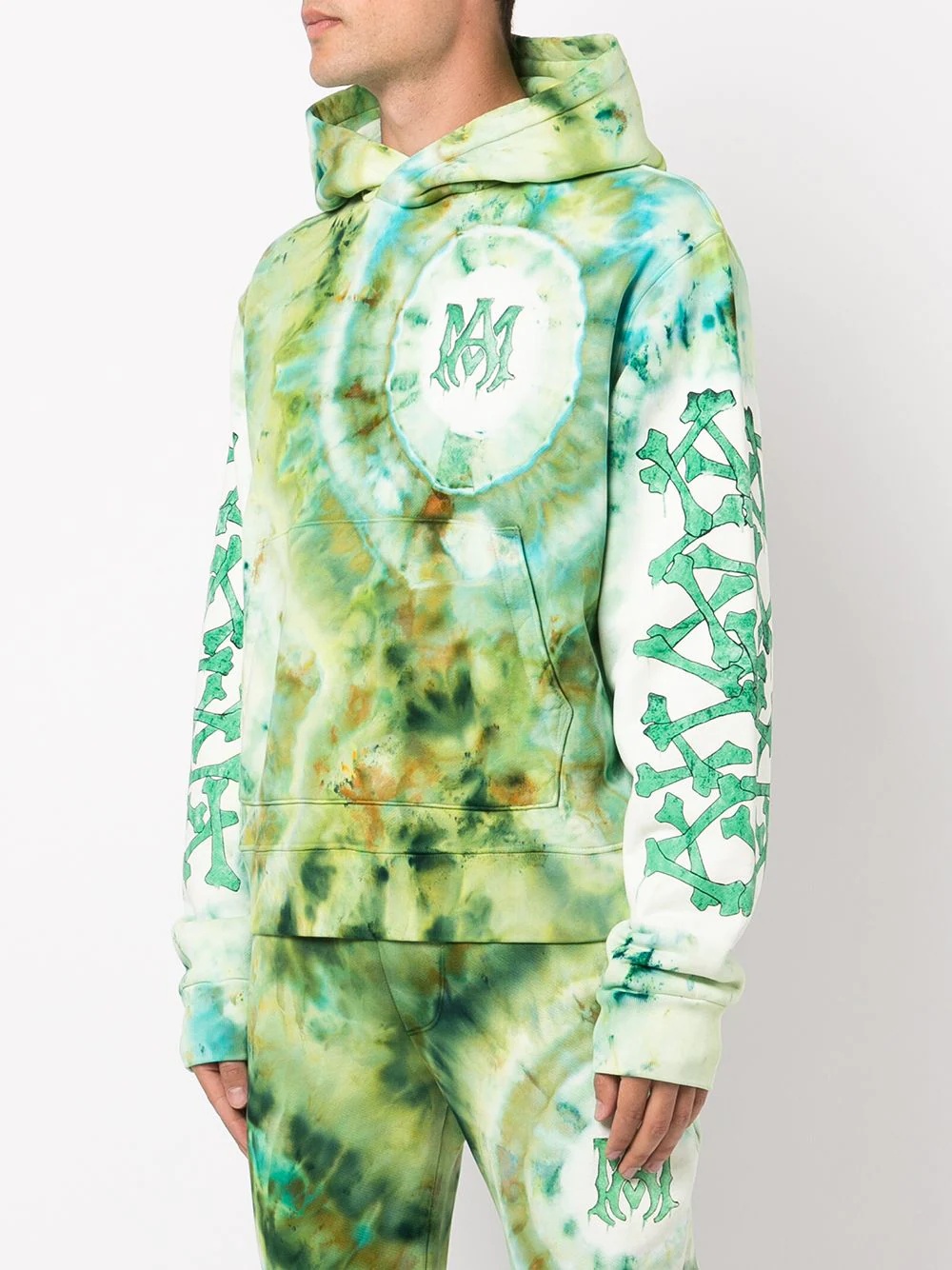 tie-dye logo-print cotton hoodie - 3