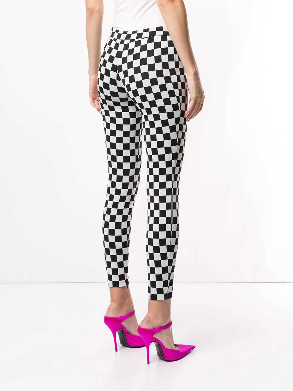 check print skinny trousers - 4