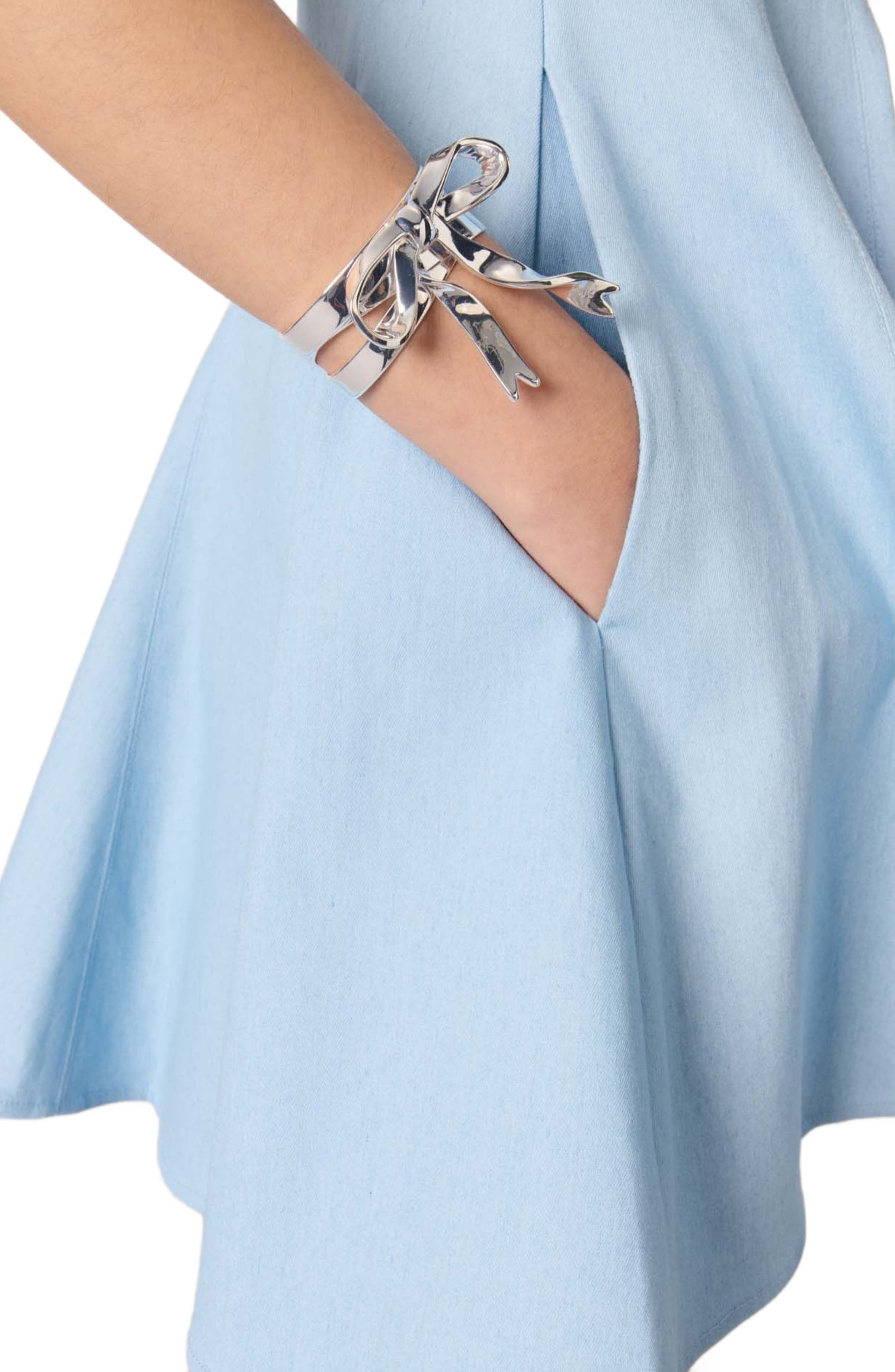 maje Short flared cotton dress in Blue Sky at Nordstrom - 4