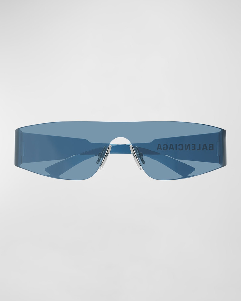Mirrored Rimless Wrap Sunglasses 1