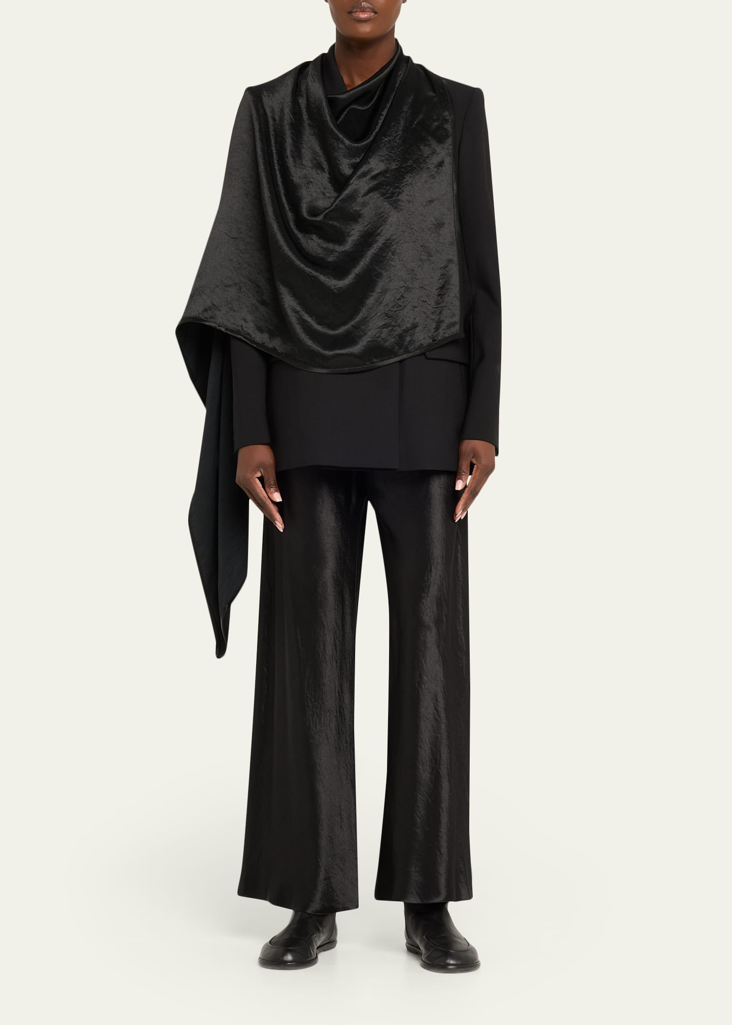 Bias-Cut Satin Trousers - 2