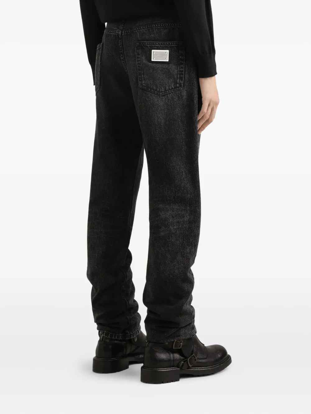 Dolce & Gabbana Men Cotton Jeans With Logo Appliqué - 4