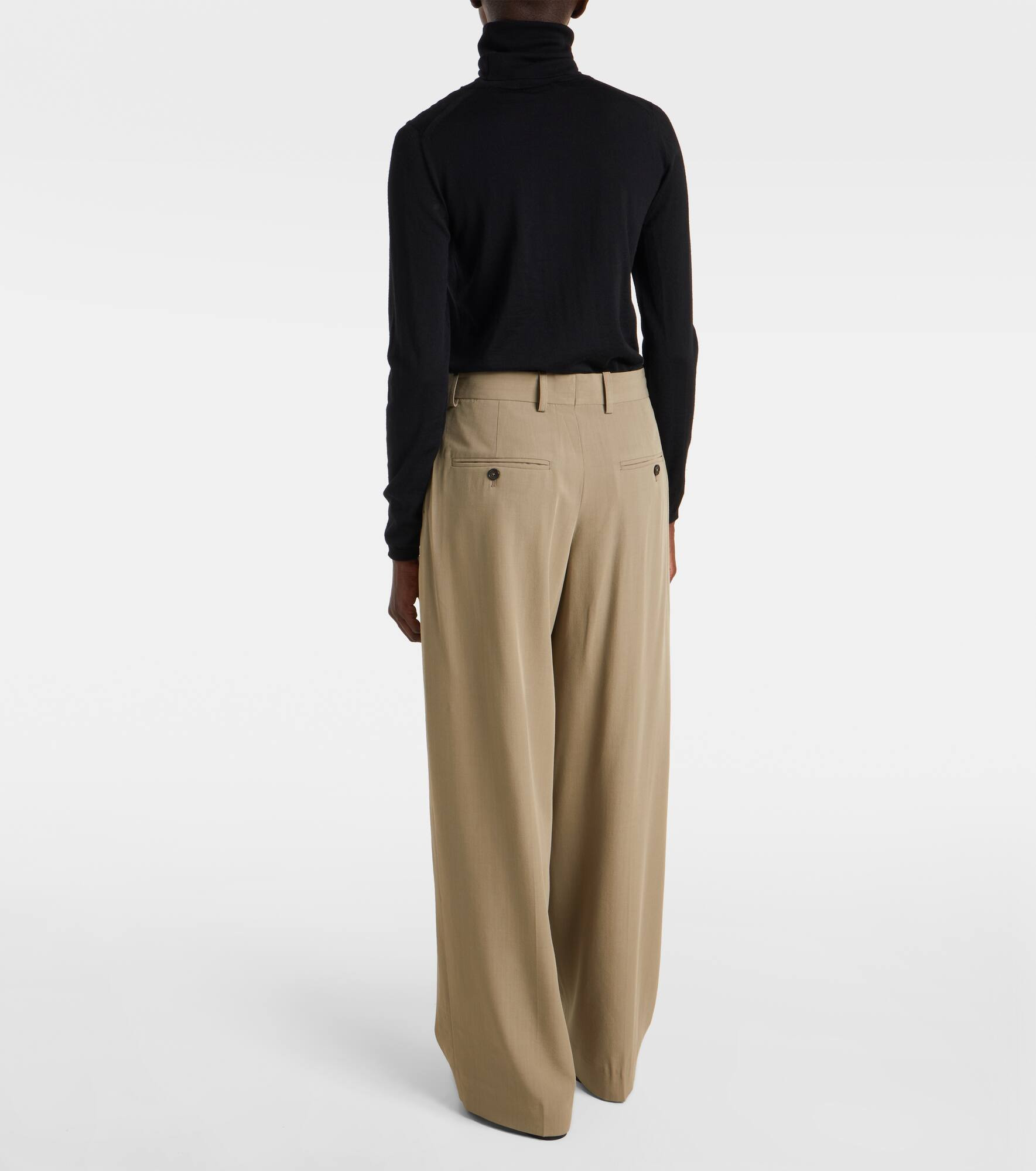 Wool-blend wide-leg pants - 3