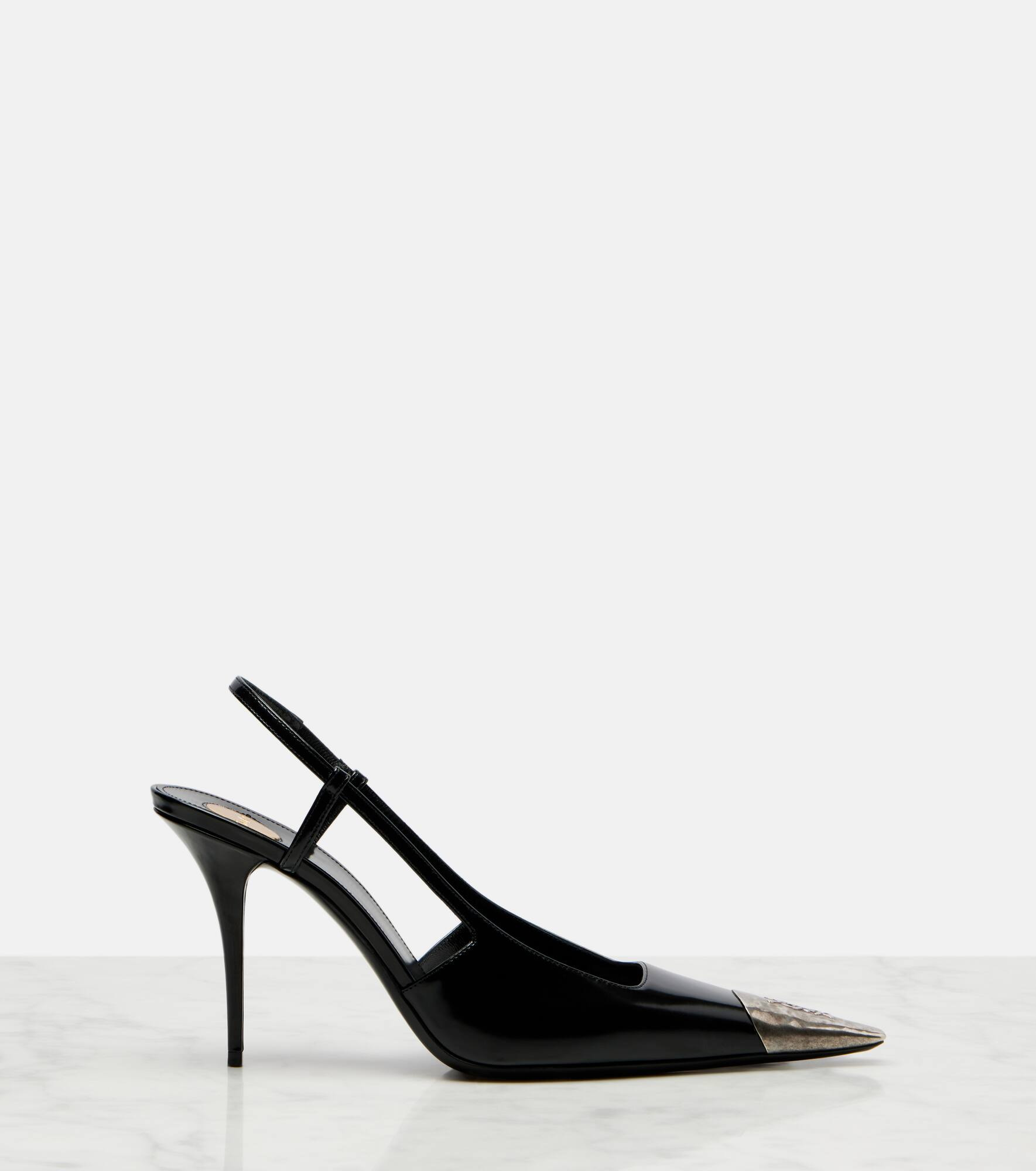 Jeanne 90 leather slingback pumps - 4