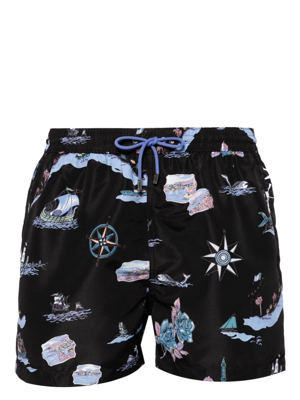 graphic-print swim shorts - 1