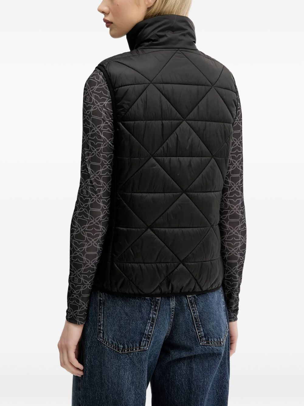 quilted high-neck vest - 3