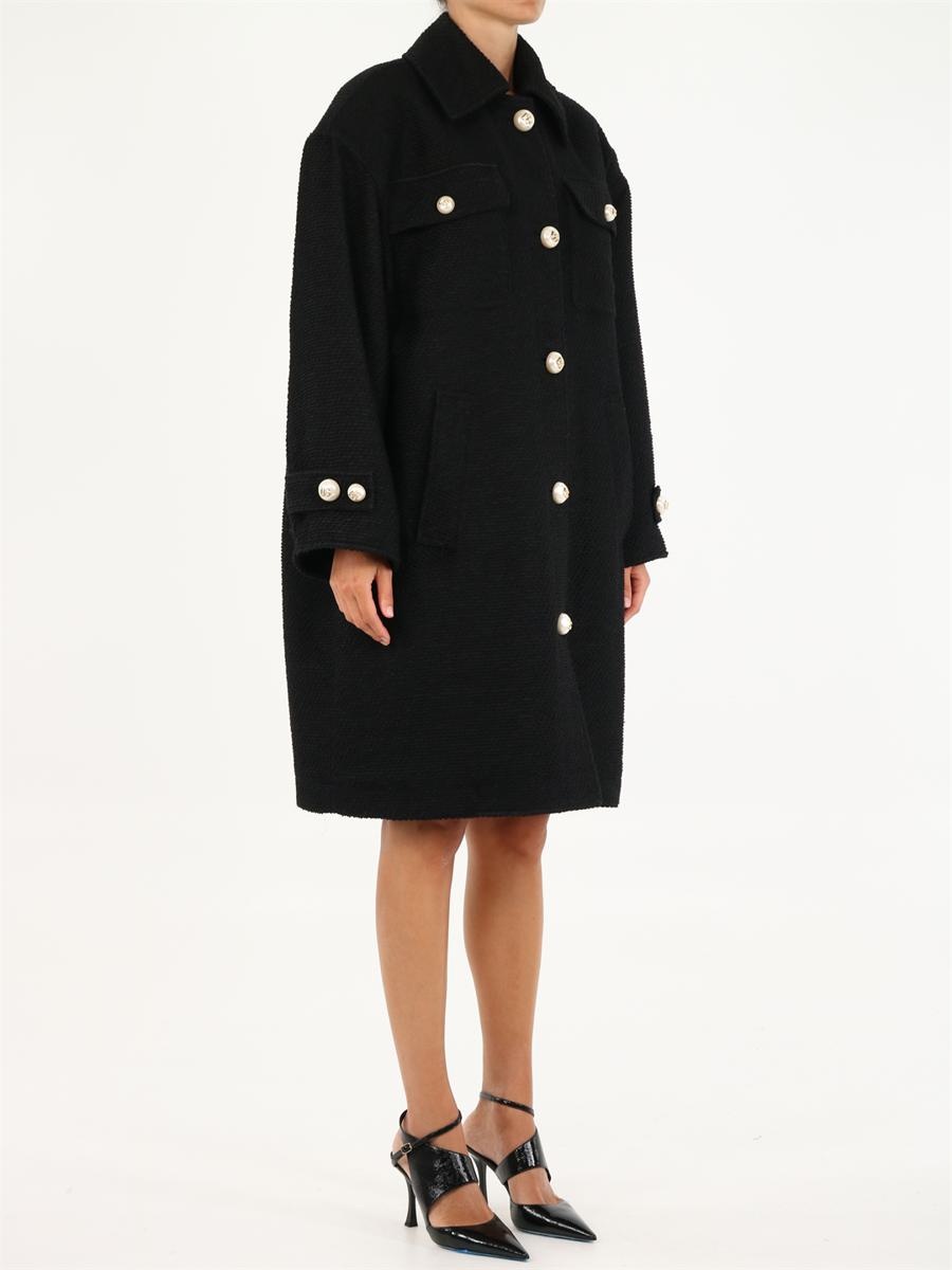 DOLCE & GABBANA WIDE-FIT BLACK COAT - 2