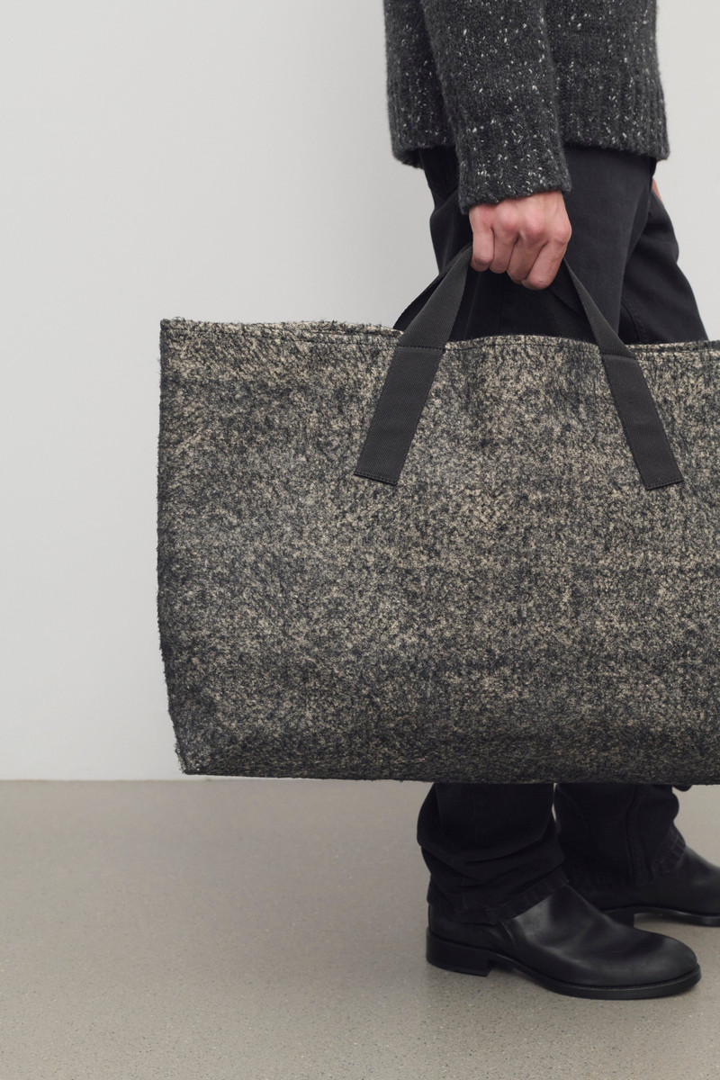 XL Flocked Tote Bag in Cotton and Silk 4