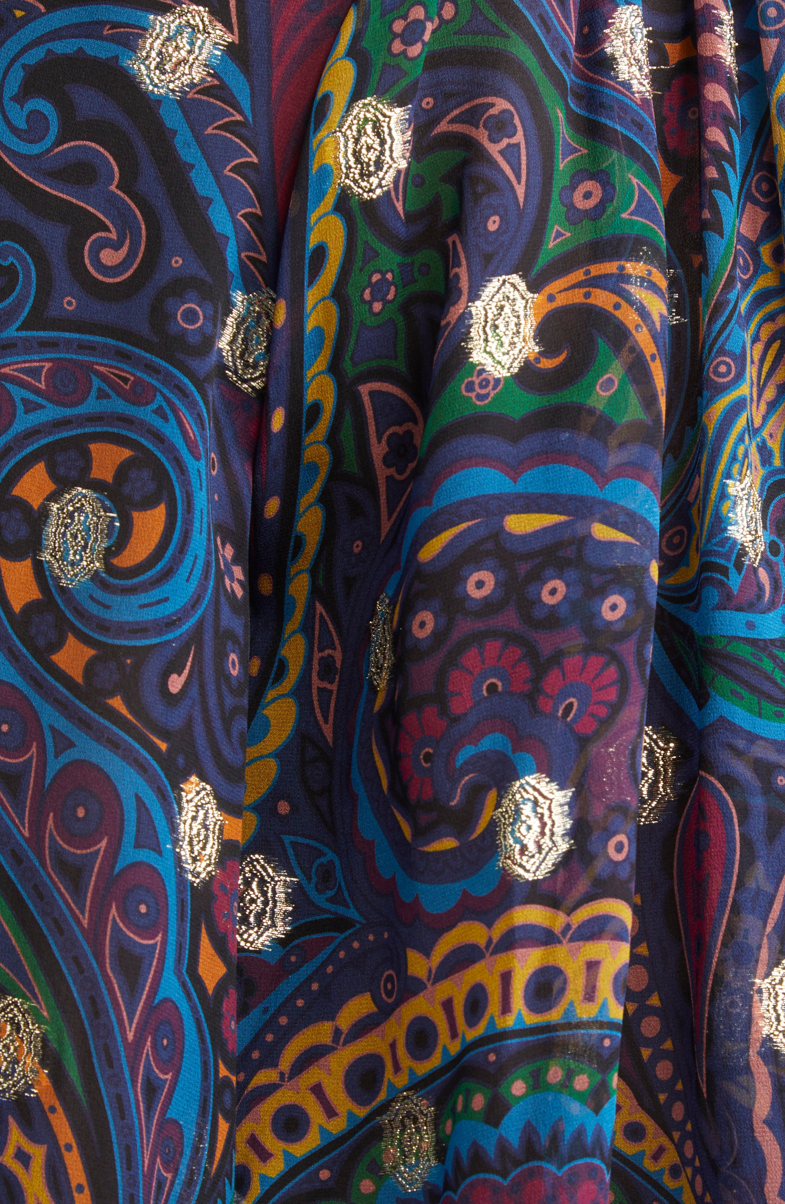 Etro Metallic Paisley Silk Shirt in Stampa F.do Blu at Nordstrom - 7