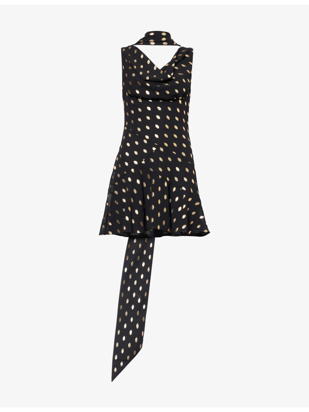 Sophie Cowl-Neck Crepe Mini Dress - 1