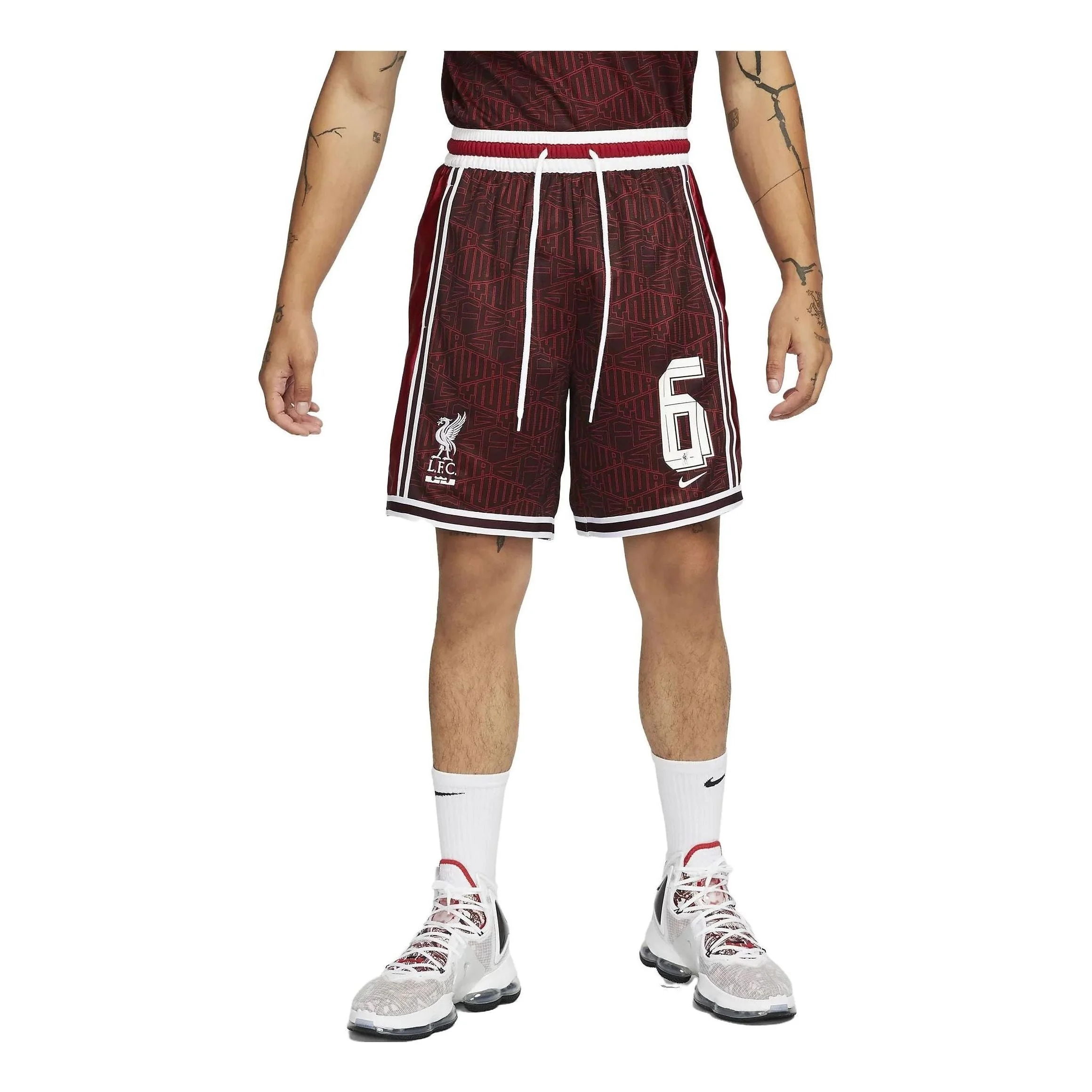 Nike LeBron x Liverpool F.C. DNA+ 8" Basketball Shorts 'Burgundy' DX0144-652 - 1