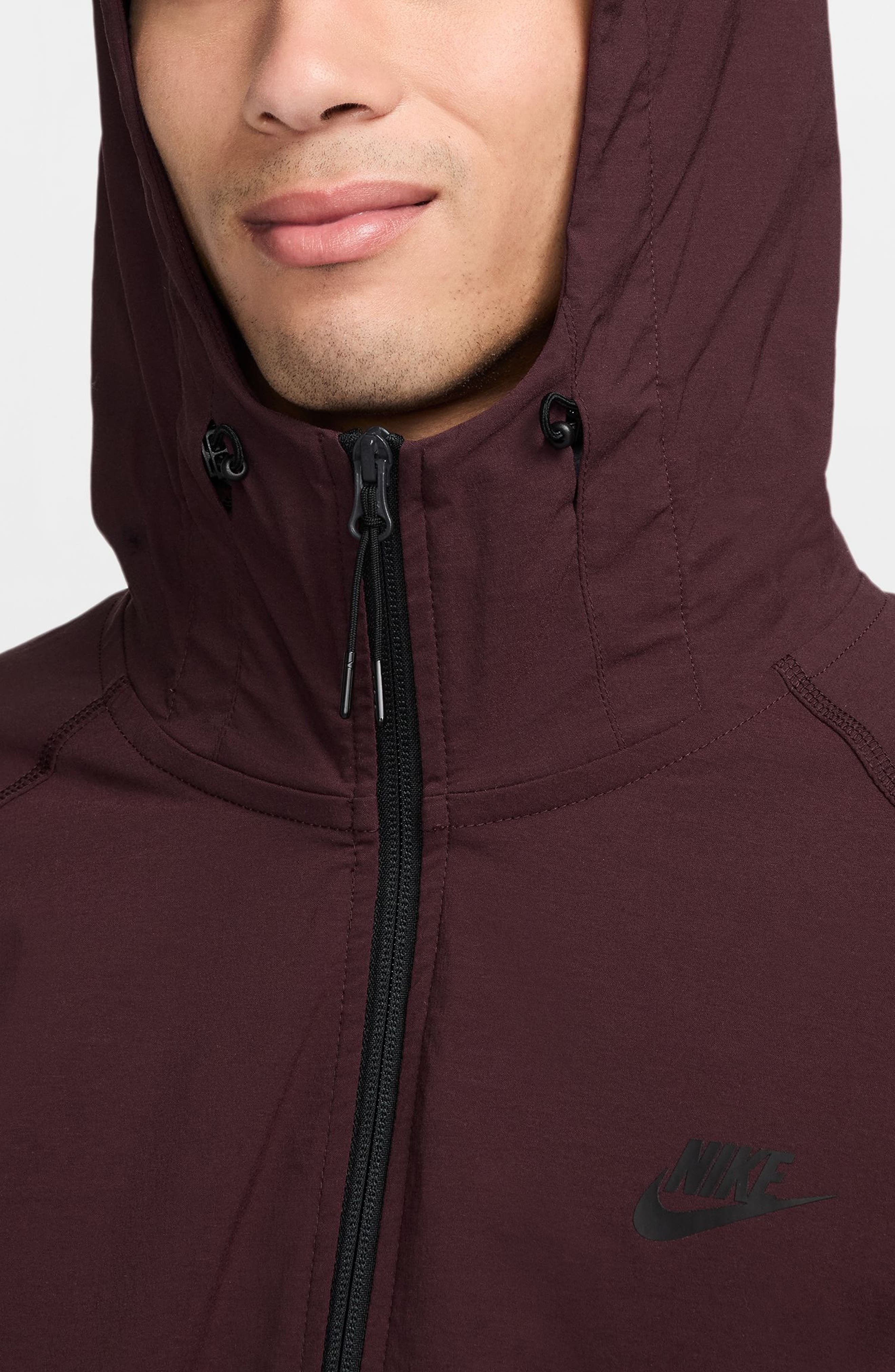 Nike Sportswear Tech Windrunner Jacket in Burgundy Crush/Black at Nordstrom - 3