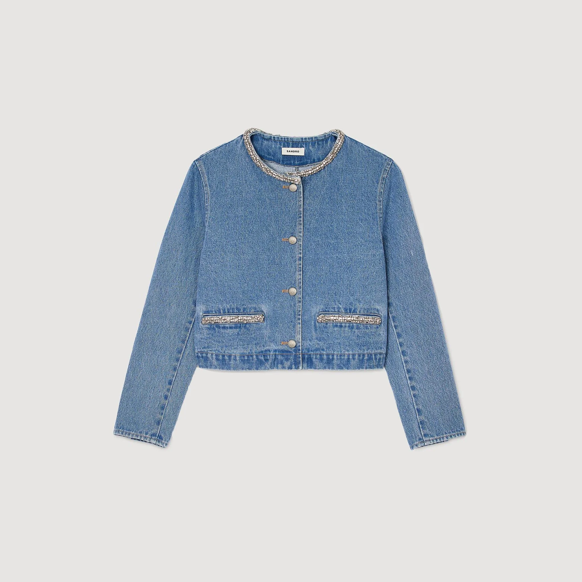 RHINESTONE DENIM JACKET - 1