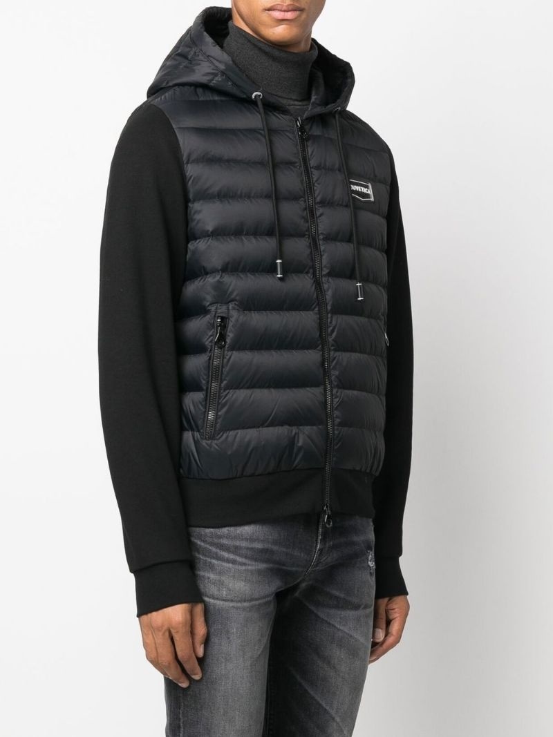 logo-patch quilted jacket - 3