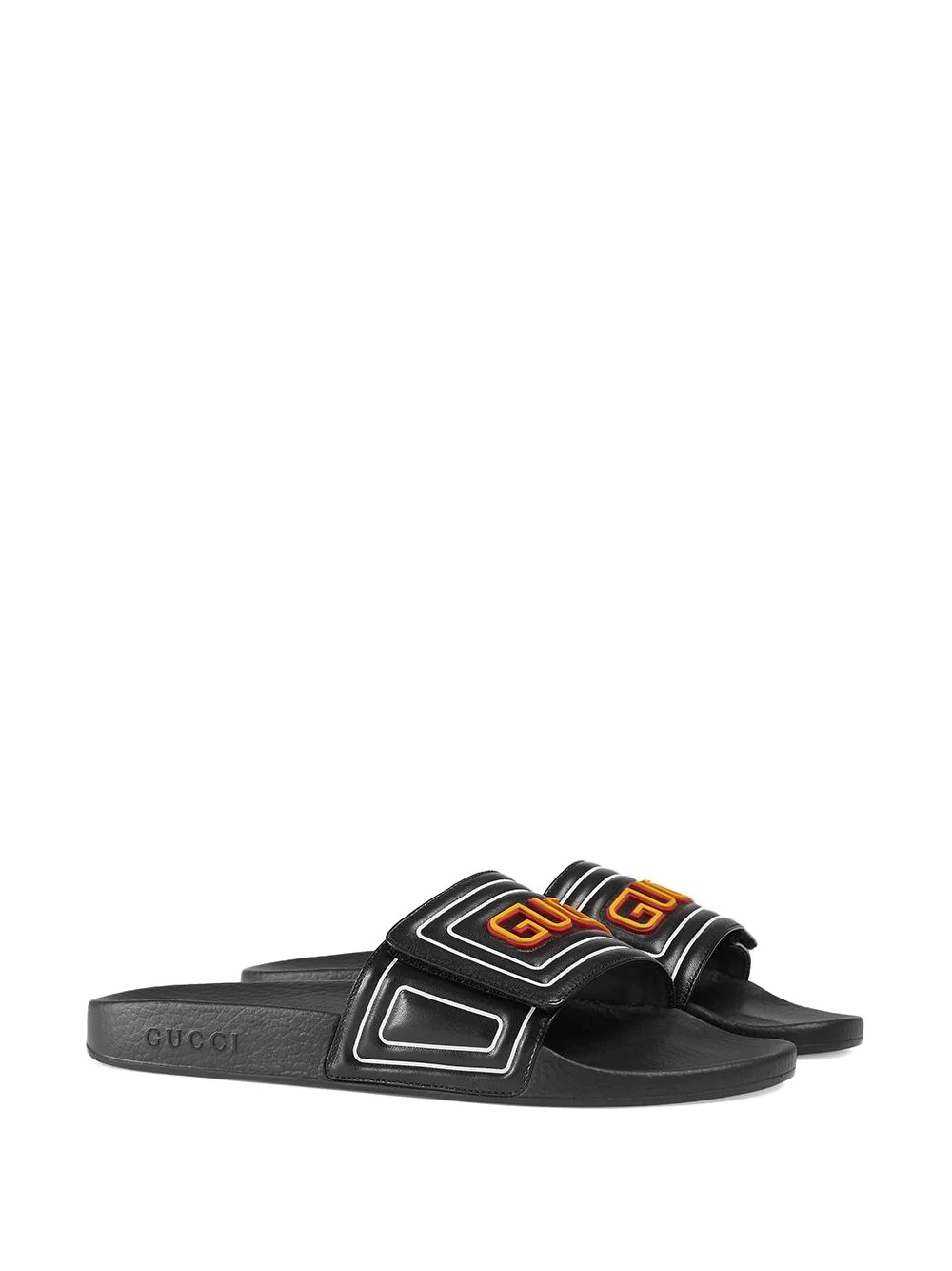 Gucci logo leather slide sandal - 2