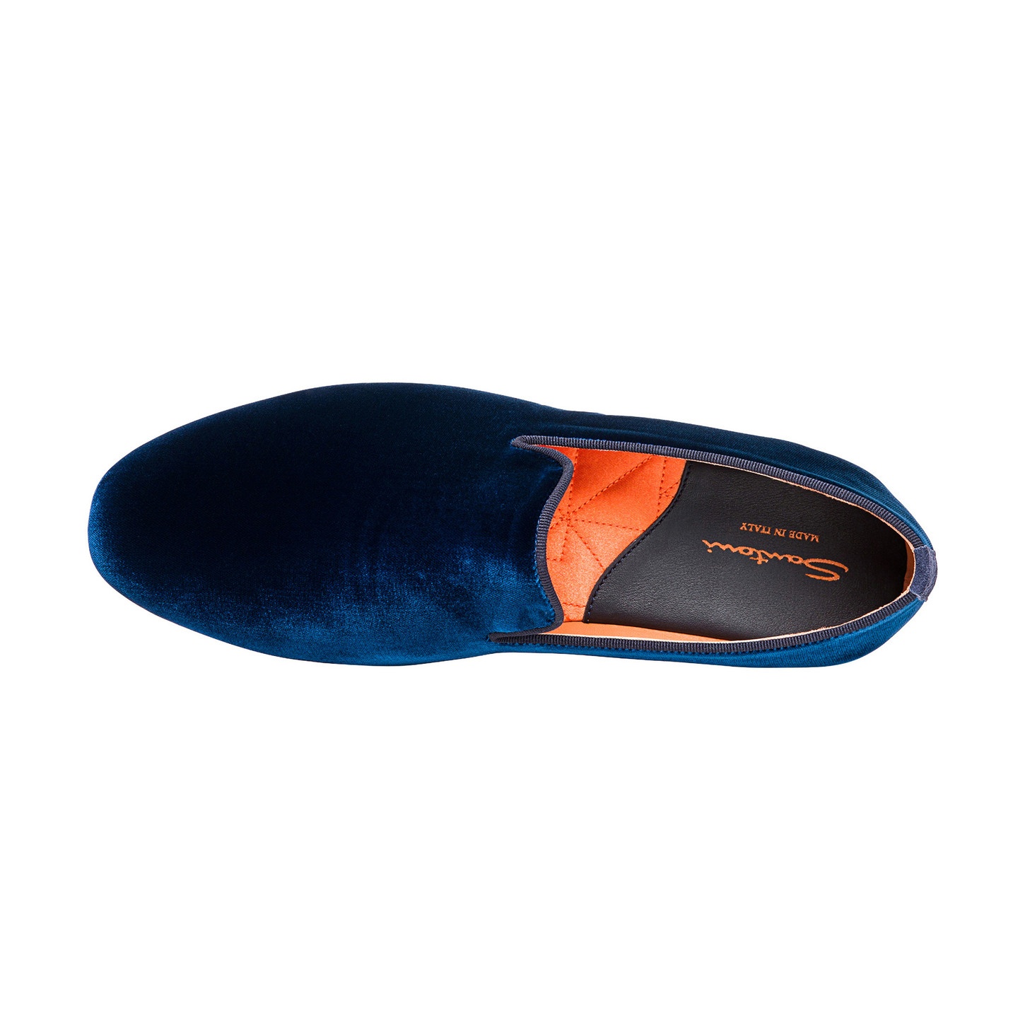 Men's blue velvet slipper - 4