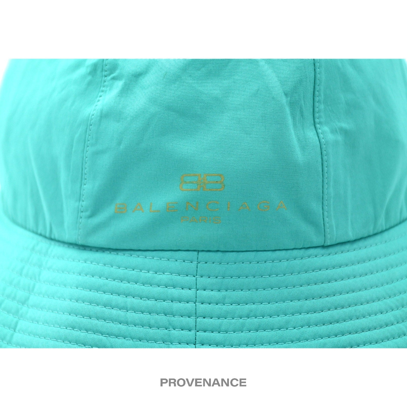 Balenciaga BB Logo Embroidered Bucket Hat - Turquoise - 3