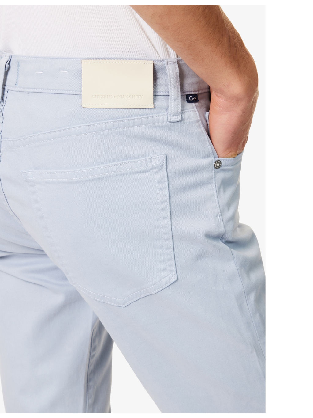 London slip-pocket straight-leg regular-fit cotton-blend trousers - 5