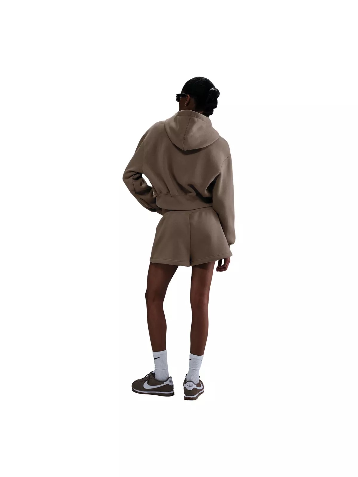 Women's Sportswear Phoenix Fleece Loose Cropped Full-Zip Hooded Jacket - Brown - 5