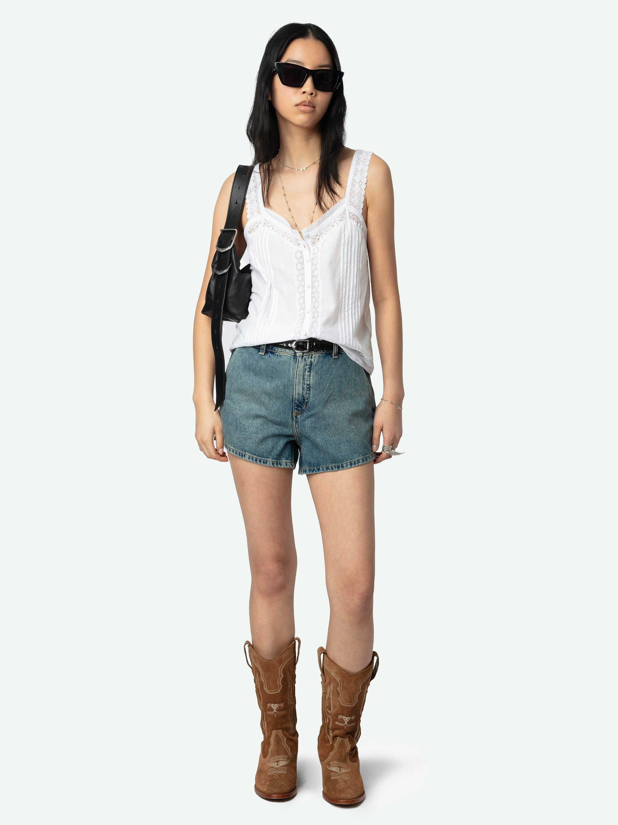 Celite Navy Lace Camisole - 4
