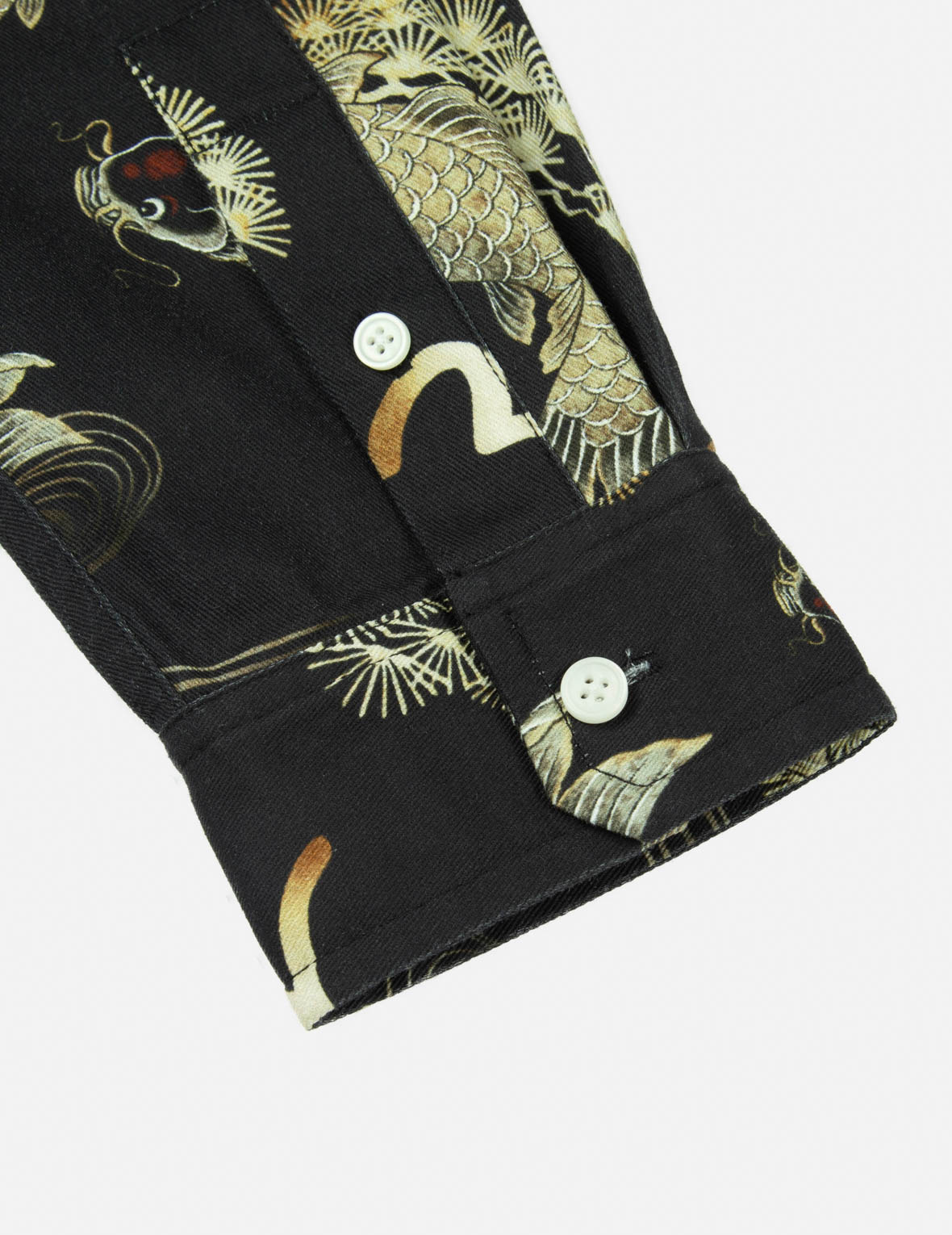 ALLOVER CARP AND SEAGULL PRINT OVERSIZED SHIRT - 12
