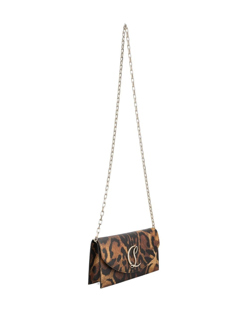 Christian Louboutin Loubi54 leopard-print chain clutch outlook