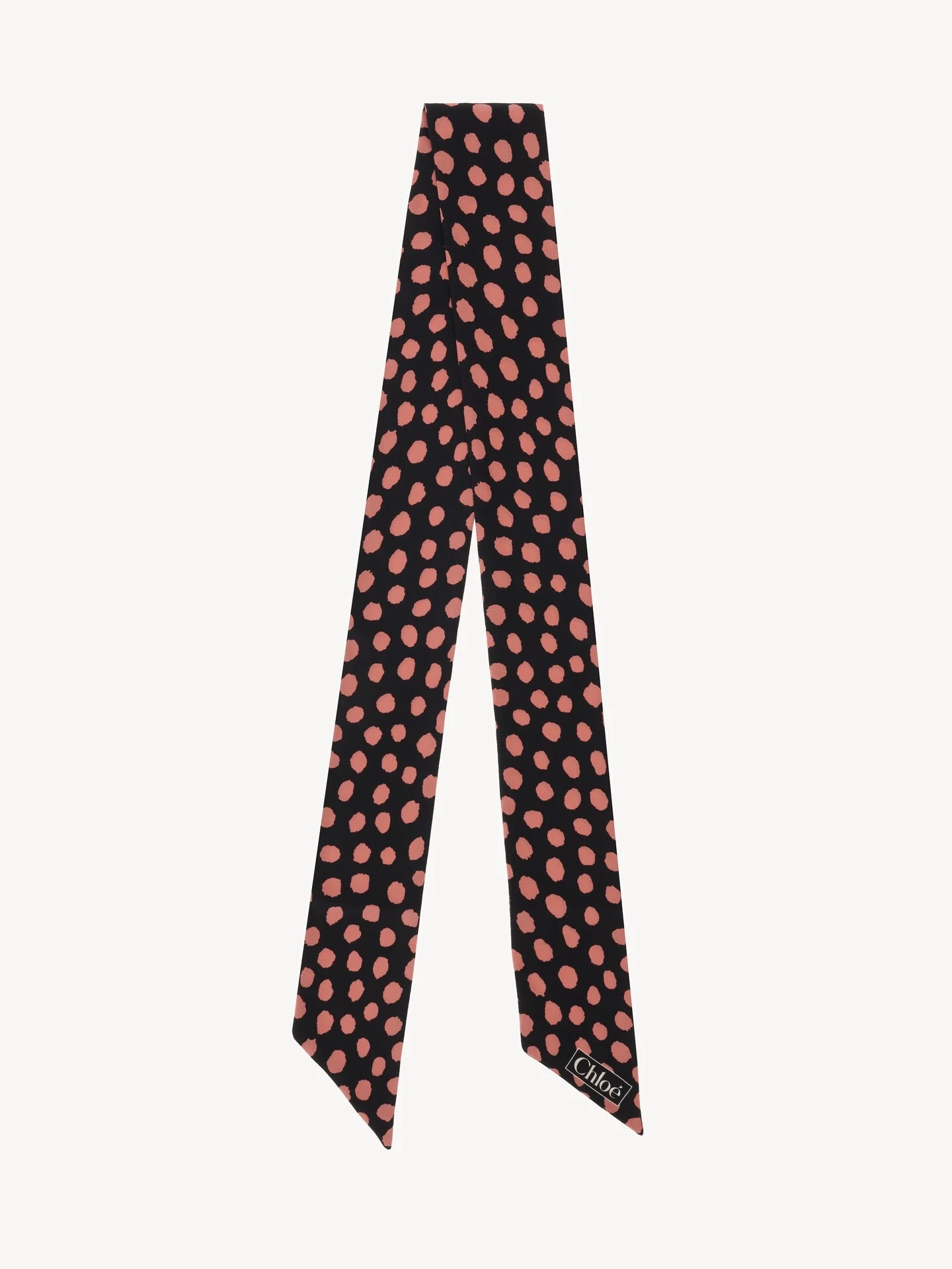 THE CHLOÉ SPOTTED BANDEAU SCARF IN SILK - 1