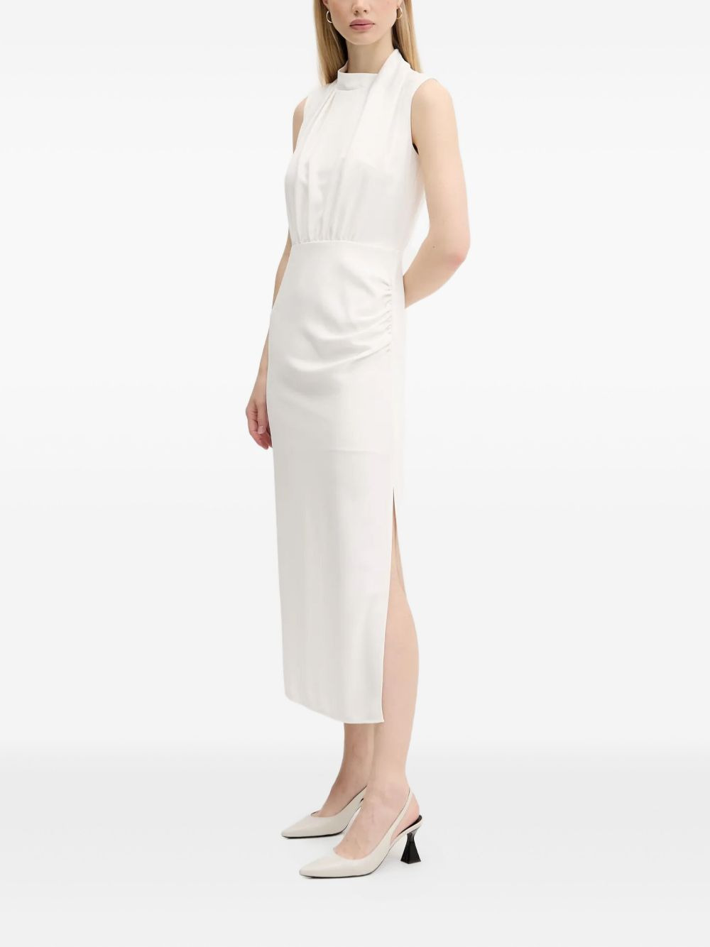 side-split midi dress - 2