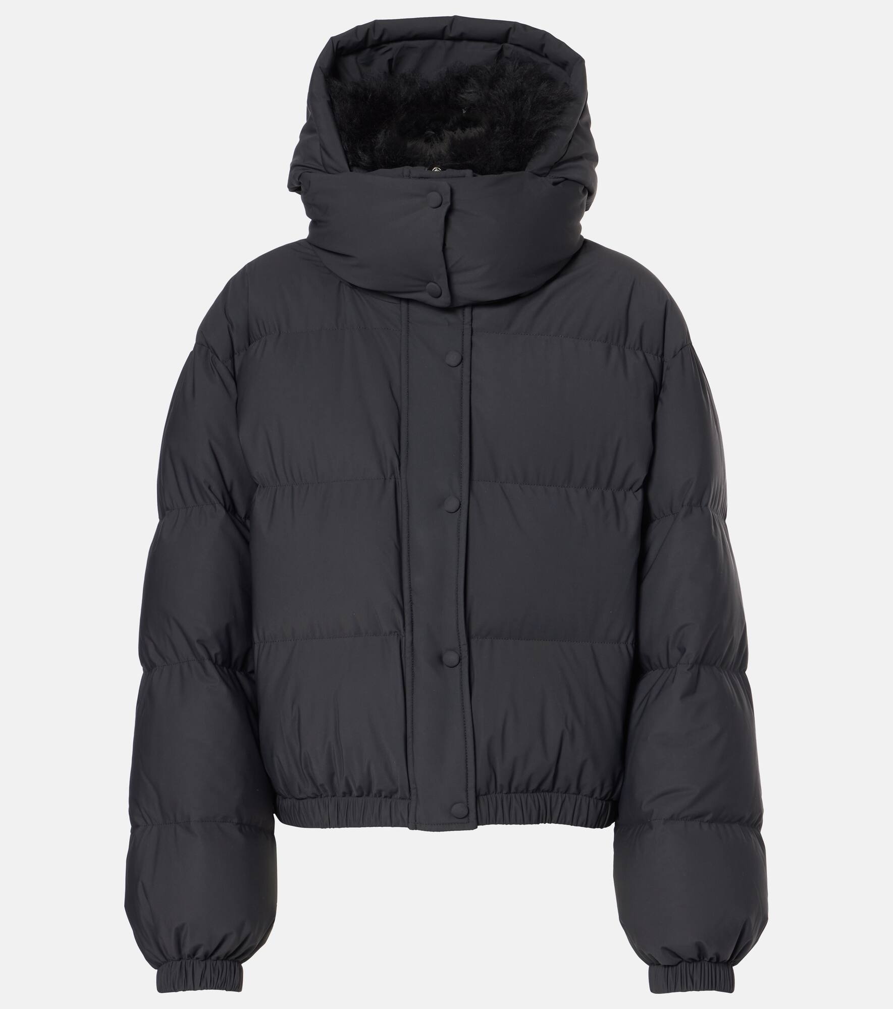 Shearling-trimmed down jacket - 1