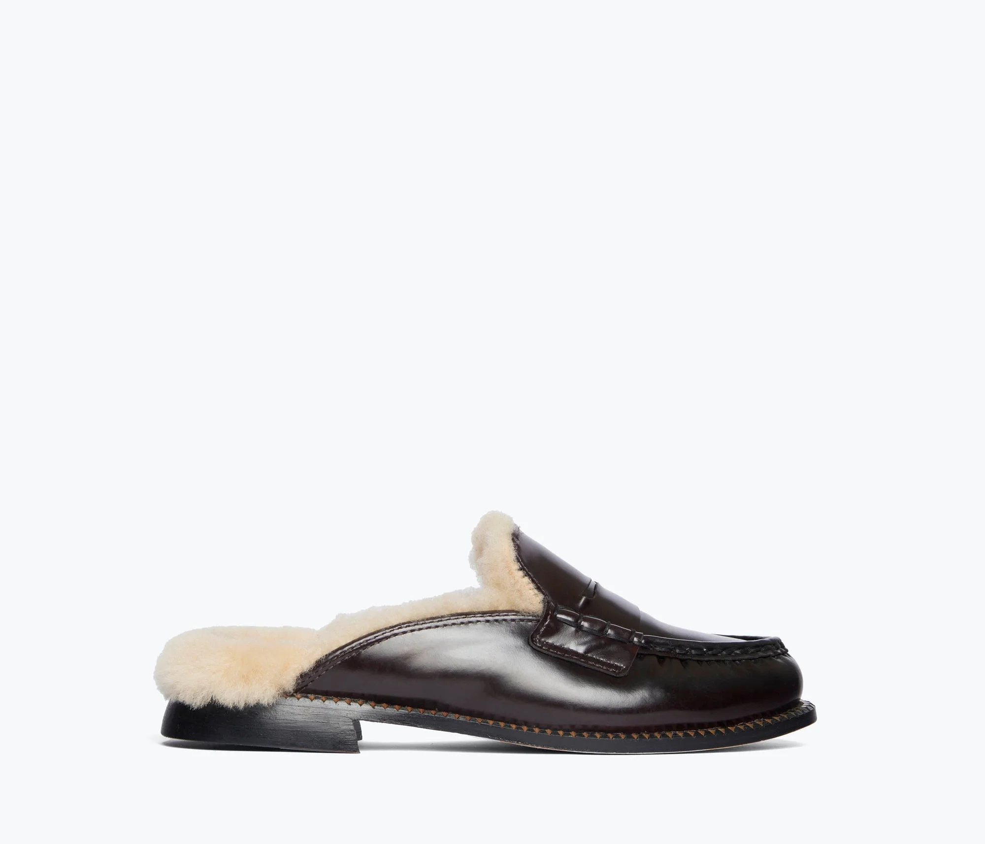 TEMI SHEARLING PENNY LOAFER MULE - 1