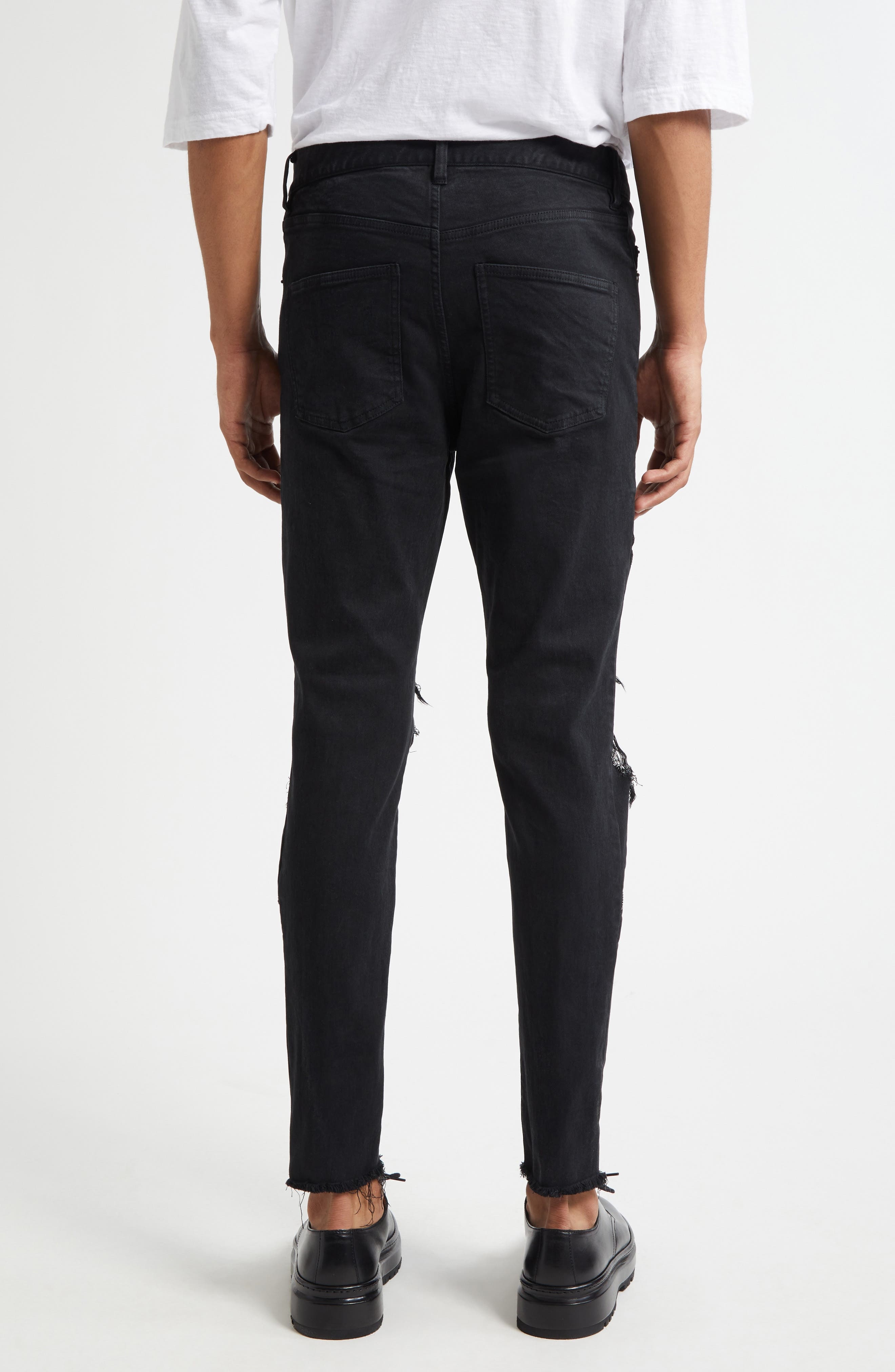 Undercover Ripped Knee Zip Detail Pants in Charcoal at Nordstrom - 3