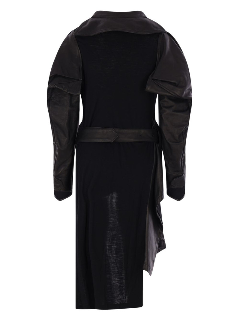 Yohji Yamamoto belted puff-sleeve coat outlook