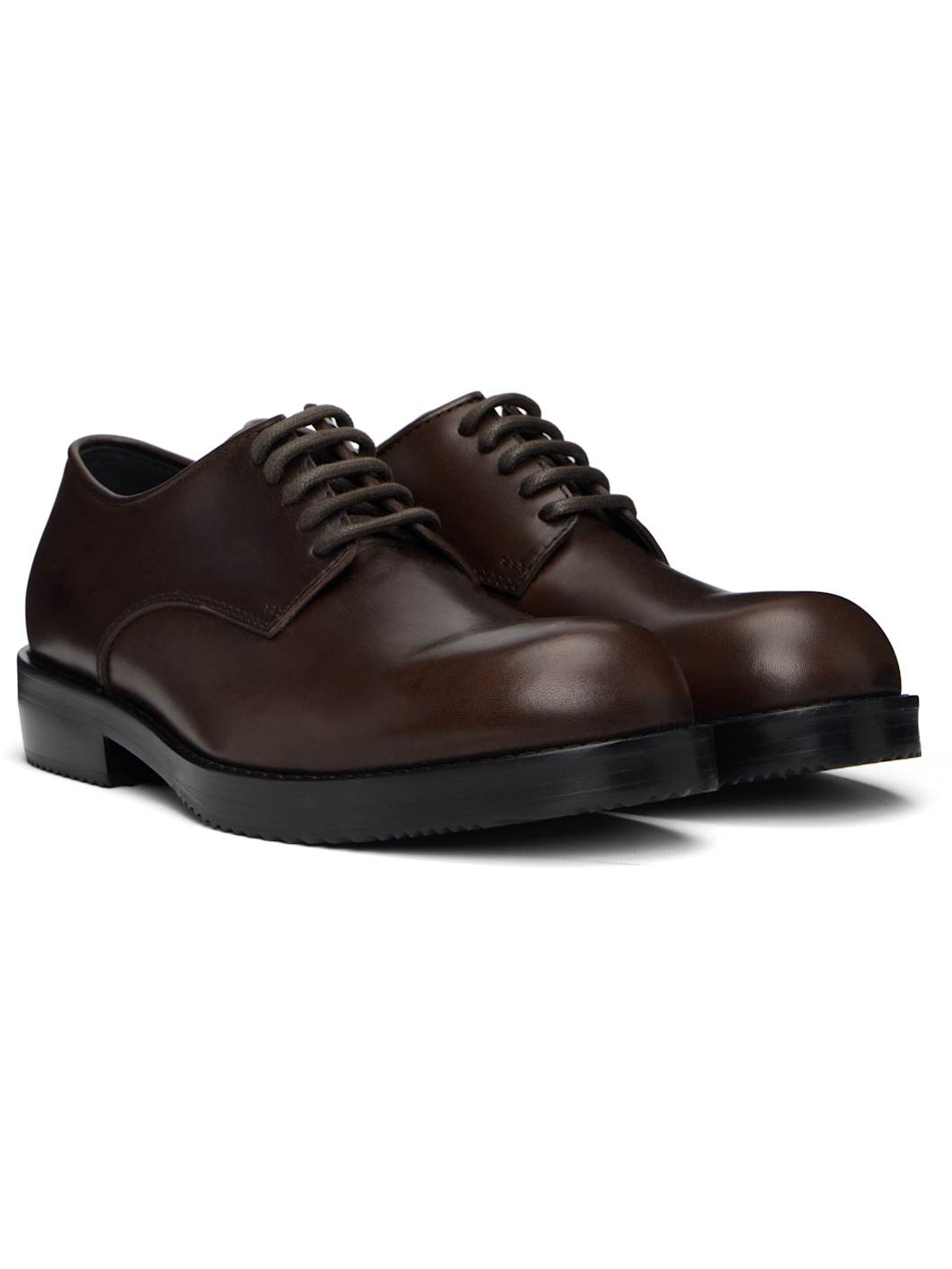 Brown Leather Derbys - 4