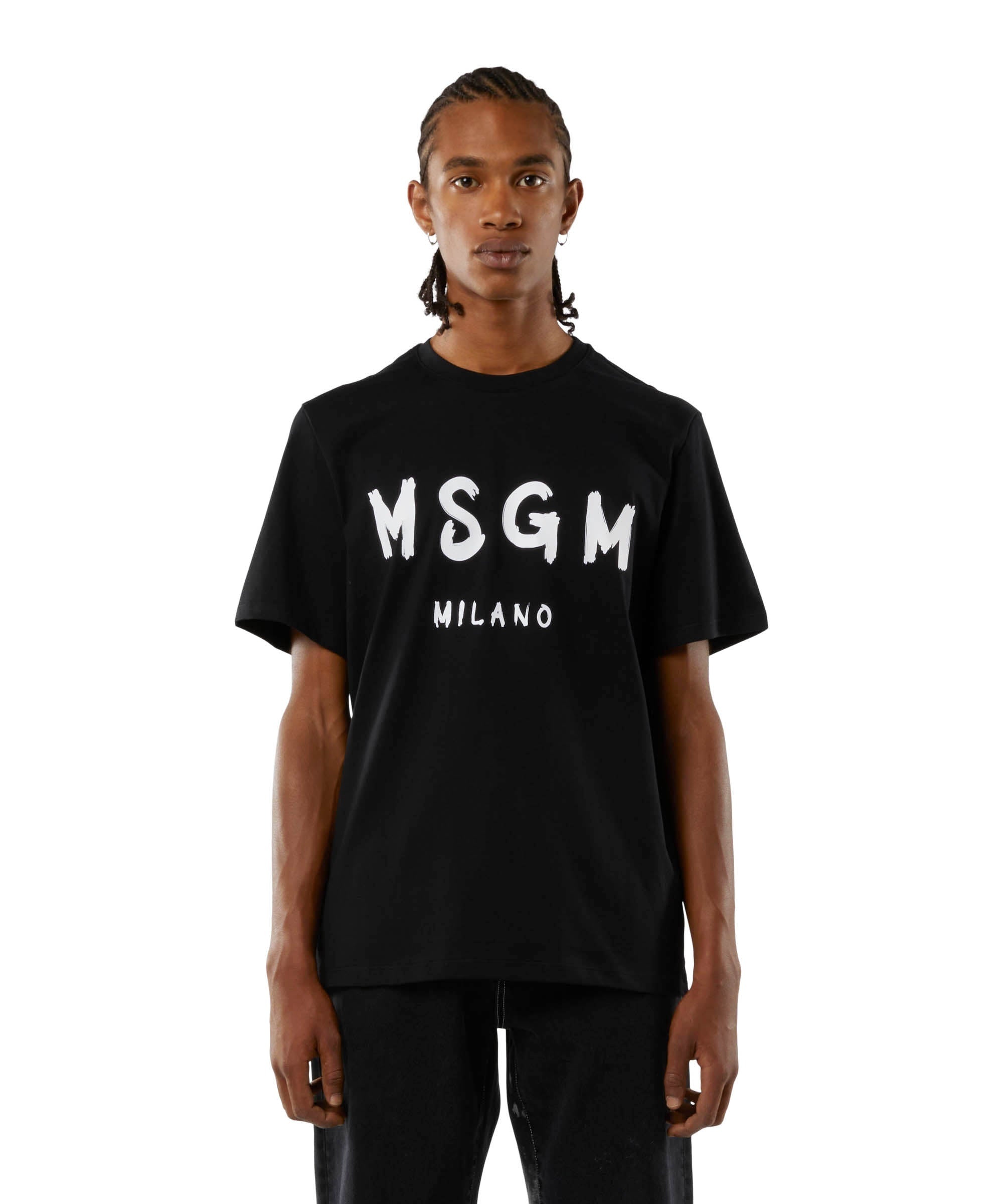 Cotton T-shirt with brushed logo - 2