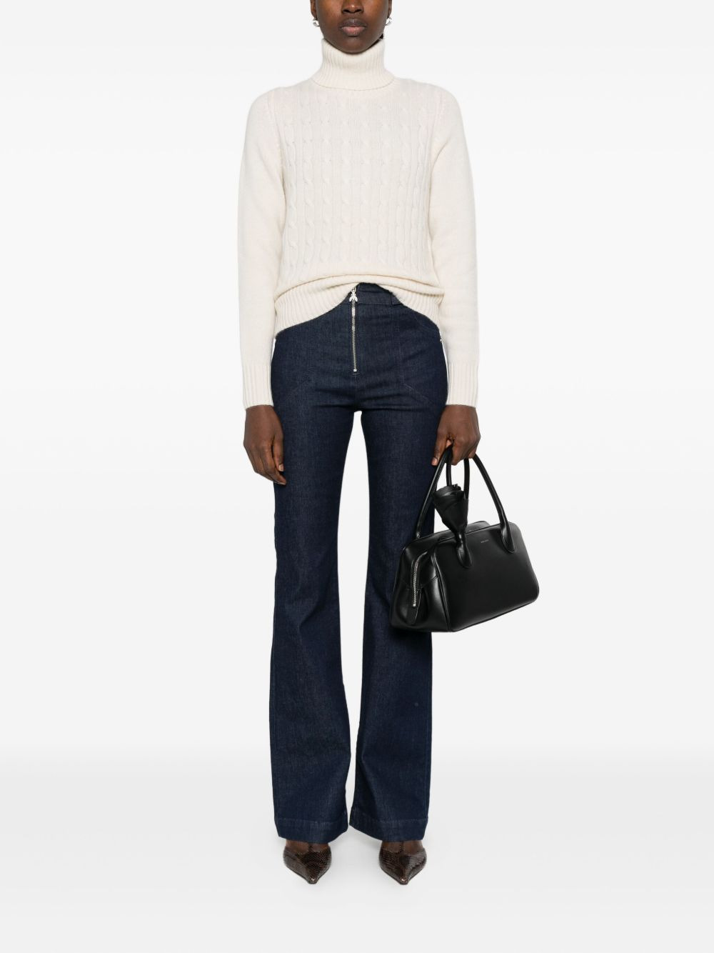cable-knit turtleneck sweater - 2